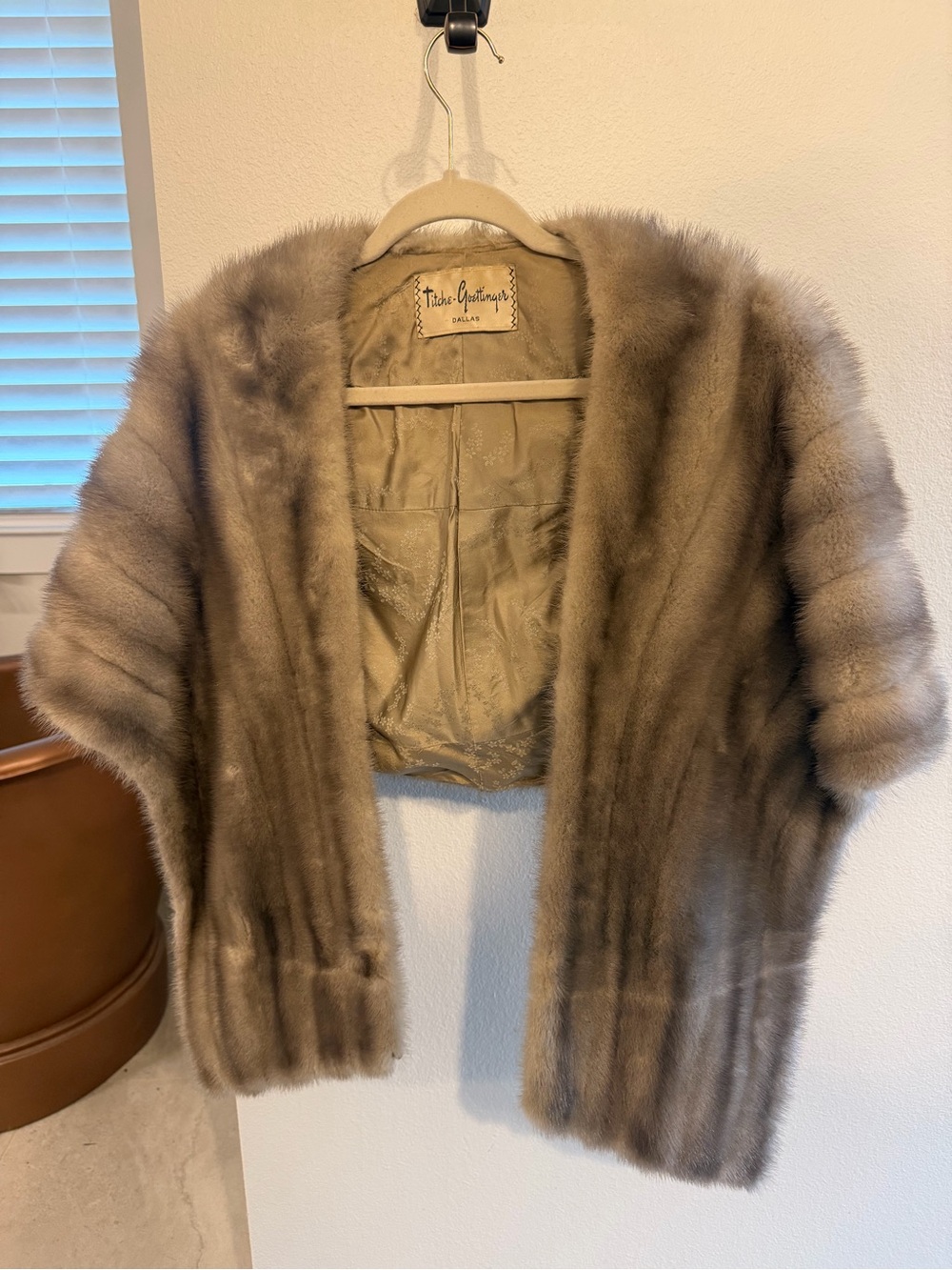 Taupe Mink Short Cape -